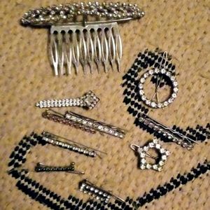 Bundle of rhinestone hair accessories
